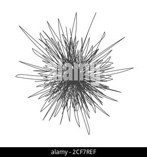 Tangle chaos abstract hand drawn messy scribble ball vector illustration. Stock Vector