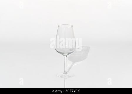 Empty wine glass for red wine on a white background. Stock Photo
