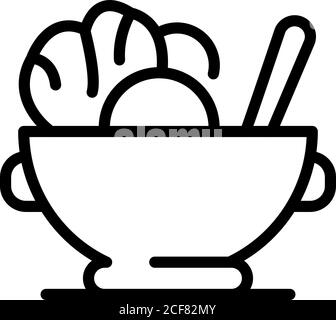 Homemade food salad icon, outline style Stock Vector
