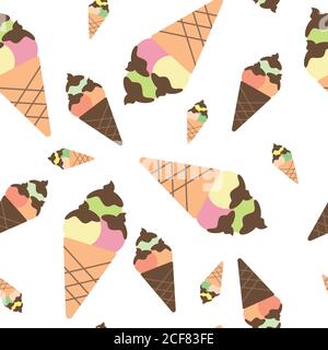 seamless pattern ice cream background Stock Vector