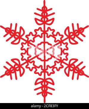 red winter snowflake vector Stock Vector