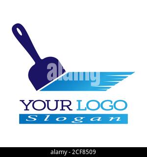 Brush and paint. Flat-style icon for a website or app, logo, or logo. Stock image isolated on a white background. Stock Vector