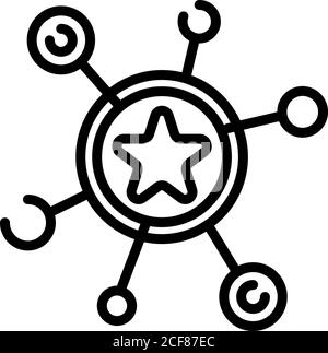 City star bonus icon, outline style Stock Vector