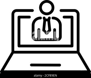 Business video call icon, outline style Stock Vector