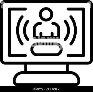 Call with video icon, outline style Stock Vector