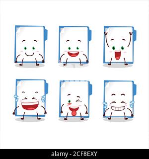 Cartoon character of blue manila folder with smile expression Stock Vector