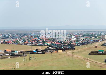 A view of Karakorum, capital of the Mongol Empire, and the palace of ...