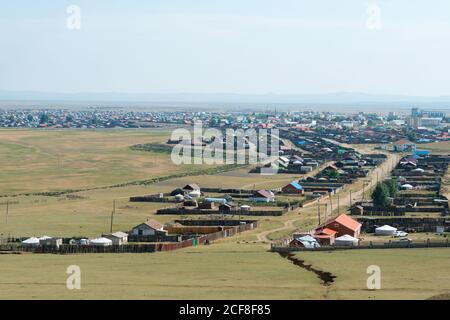 A view of Karakorum, capital of the Mongol Empire, and the palace of ...