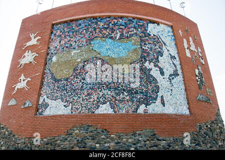 Monument of Mongol Empire in Kharkhorin (Karakorum), Mongolia. Karakorum was the capital of the Mongol Empire between 1235 and 1260. Stock Photo