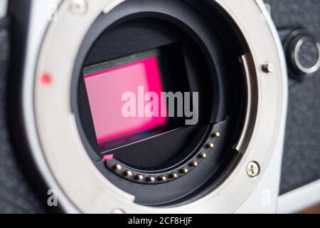 Photo sensor of a mirrorless camera Stock Photo