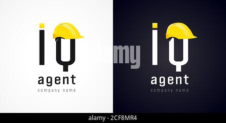 Sign of high-tech development company. IQ agent vector logo concept. Business icon. Isolated abstract graphic web design template. Identity logotype Stock Vector