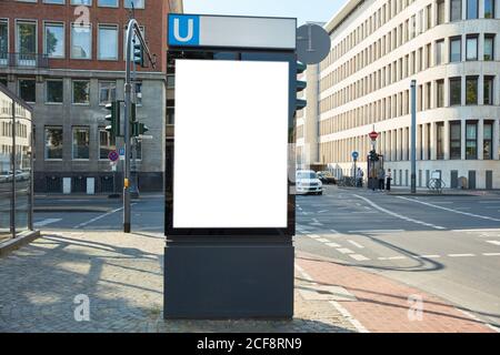 City Light Poster (CLP) mock-up at U-Bahn station in the city of Cologne Stock Photo