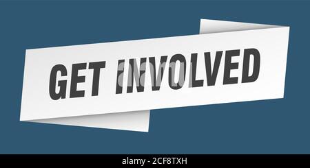 Sticker Involved get involved banner template. ribbon label sticker. sign Stock Vector ...