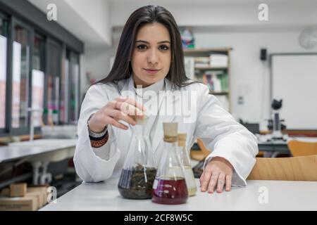 Young scientist in contemporary lab Stock Photo