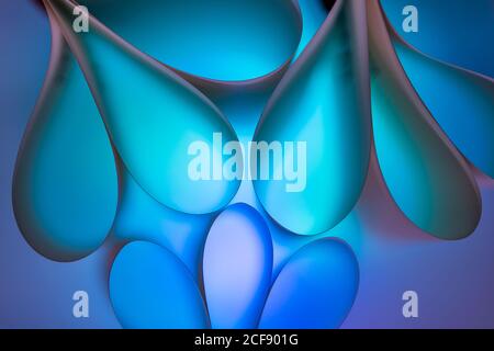 abstract multicolored background with glowing bubbles of different shapes and colors Stock Photo