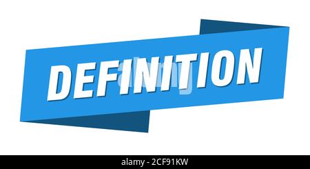 definition banner template. ribbon label sticker. sign Stock Vector