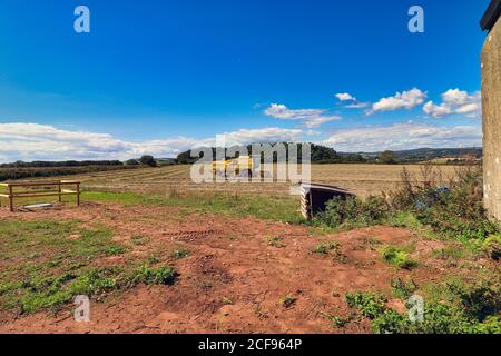 Tractor in a field Stock Photo