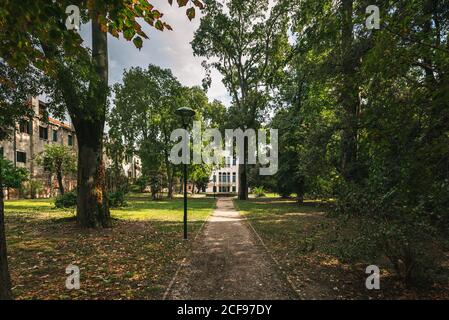 View of the Savorgnan Palce and its park in Venice Italy Stock Photo