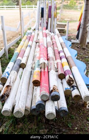 Weathered fence pile Stock Photo - Alamy