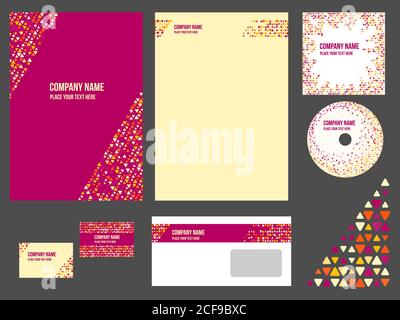 Corporate identity for company or event. Vector template for business stationery. Stock Vector