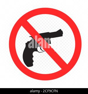 weapon prohibition sign white background Stock Vector