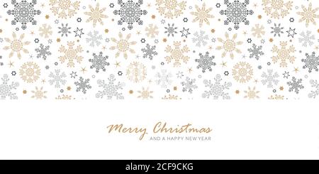 christmas greeting card seamless pattern snowflakes vector illustration EPS10 Stock Vector