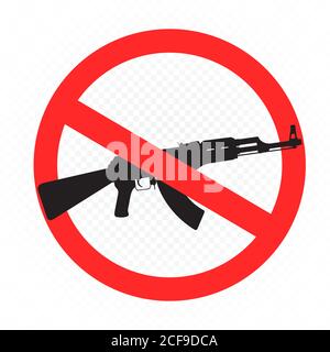 weapon prohibition sign white background Stock Vector