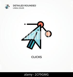 Clicks vector icon. Modern vector illustration concepts. Easy to edit and customize. Stock Vector