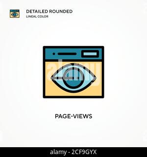 Page-views vector icon. Modern vector illustration concepts. Easy to edit and customize. Stock Vector