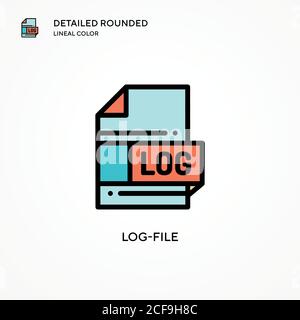 Log-file vector icon. Modern vector illustration concepts. Easy to edit and customize. Stock Vector