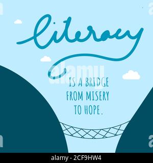 Design about International Literacy Day celebration, 8th September. Stock Vector