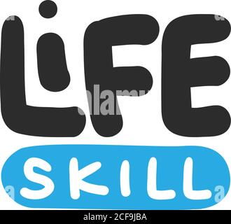 Life skill Logo. Design about International Literacy Day celebration, 8th September. illustration vector. Stock Vector