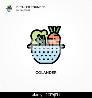 Colander vector icon. Modern vector illustration concepts. Easy to edit and customize. Stock Vector