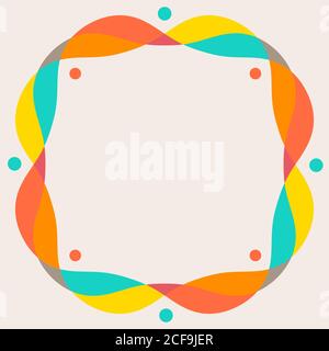 Design elements - colorful waves and dots. Vector frame  illustration. Stock Vector