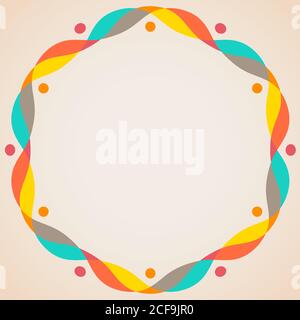 Design elements - colorful waves and dots. Vector frame  illustration. Stock Vector