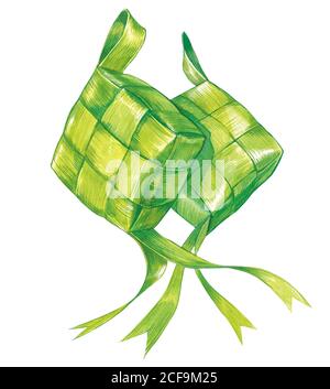 Ketupat (rice dumpling) vector illustration Stock Photo