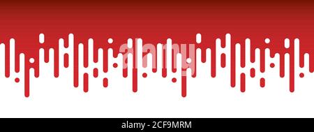 Red dripping blood or paint transition. Halftone effect. Simple flat vector illustration Stock Vector