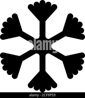 Simple black snowflake with rounded corners. Vector icon Stock Vector ...