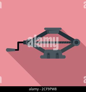 Manual jack-screw icon. Flat illustration of manual jack-screw vector icon for web design Stock Vector