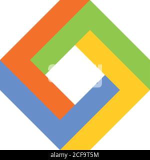 Impossible square icon. Geometric 3D object optical illusion. Vector illustration Stock Vector