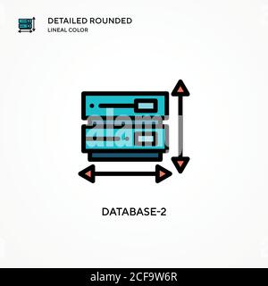 Database-2 vector icon. Modern vector illustration concepts. Easy to edit and customize. Stock Vector