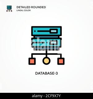 Database-3 vector icon. Modern vector illustration concepts. Easy to edit and customize. Stock Vector