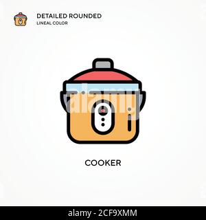 Cooker vector icon. Modern vector illustration concepts. Easy to edit and customize. Stock Vector