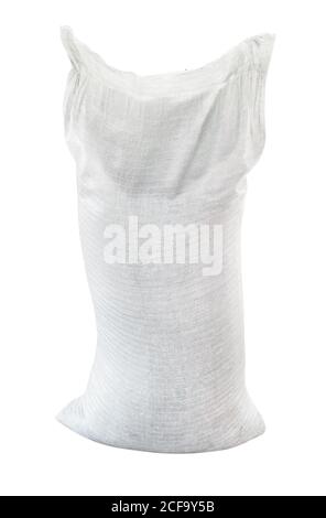fliied white sandbag cutout on white background Stock Photo