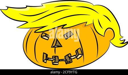 Cartoon winter squash with a creepy smile on its face vector illustration Stock Vector