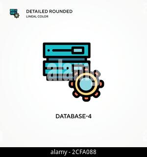 Database-4 vector icon. Modern vector illustration concepts. Easy to edit and customize. Stock Vector