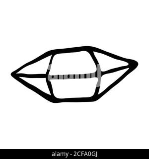 A set of diamonds in a flat style. Abstract black diamond collection icons. Linear outline sign. Vector icon logo design diamonds. Stock Vector