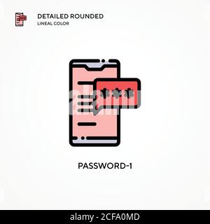 Password-1 vector icon. Modern vector illustration concepts. Easy to edit and customize. Stock Vector