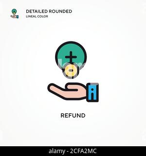 Refund vector icon. Modern vector illustration concepts. Easy to edit and customize. Stock Vector
