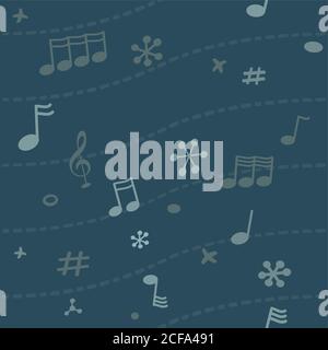 Vector seamless pattern made with musical notes. Stock Vector